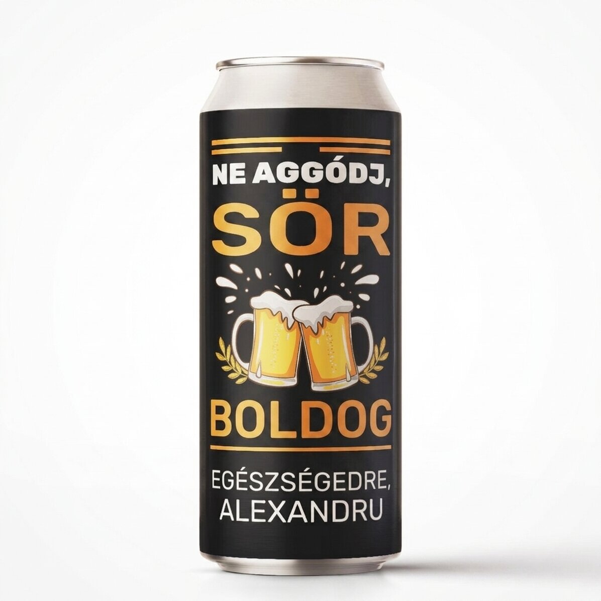 Személyre szabott sörösdoboz szöveggel - Egészségedre!