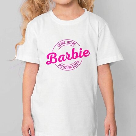 Személyre szabott pamut póló gyerekeknek szöveggel - Barbie