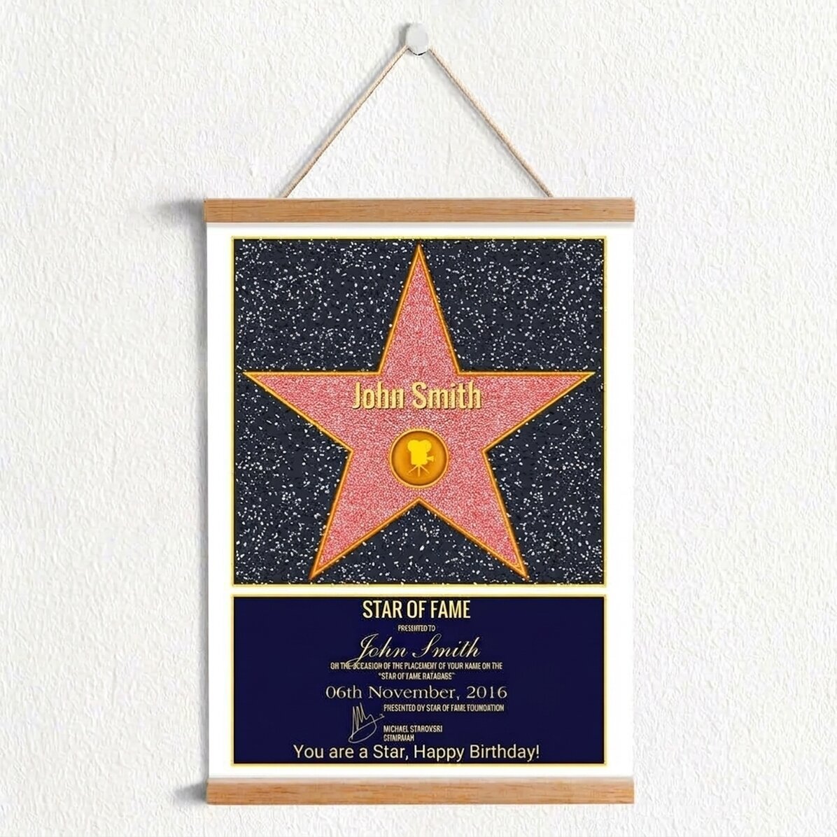 Személyre szabott poszter akasztókkal - Star of Fame