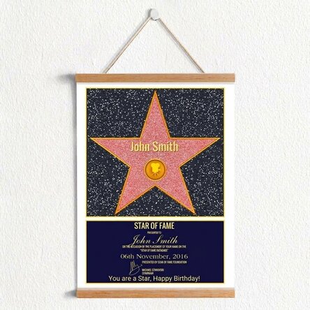 Személyre szabott poszter akasztókkal - Star of Fame