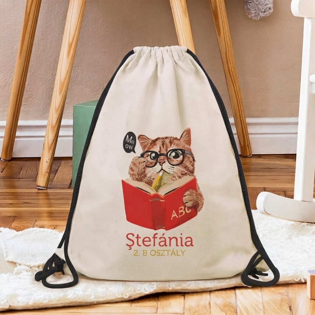 Személyre szabott hátizsák névvel - Meow