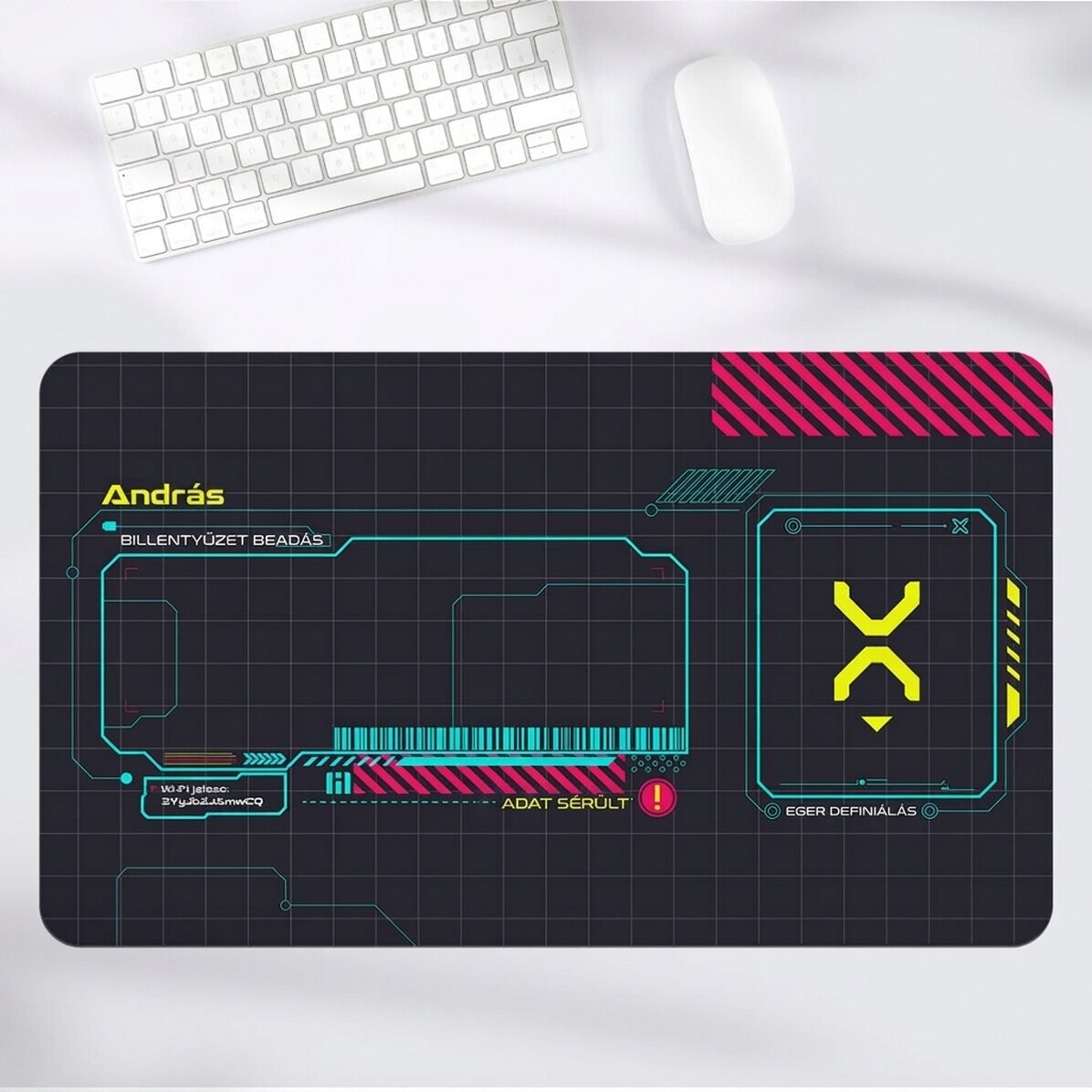 Személyre szabott XXL egérpad szöveggel - Gaming Sci-Fi