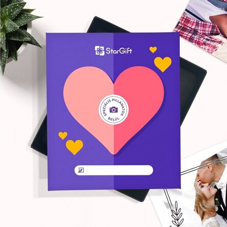 Emlékdoboz - 32 fénykép üzenettel - prémium modell Love