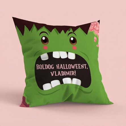 Személyre szabott párna szöveggel, nagy méretben - Halloween