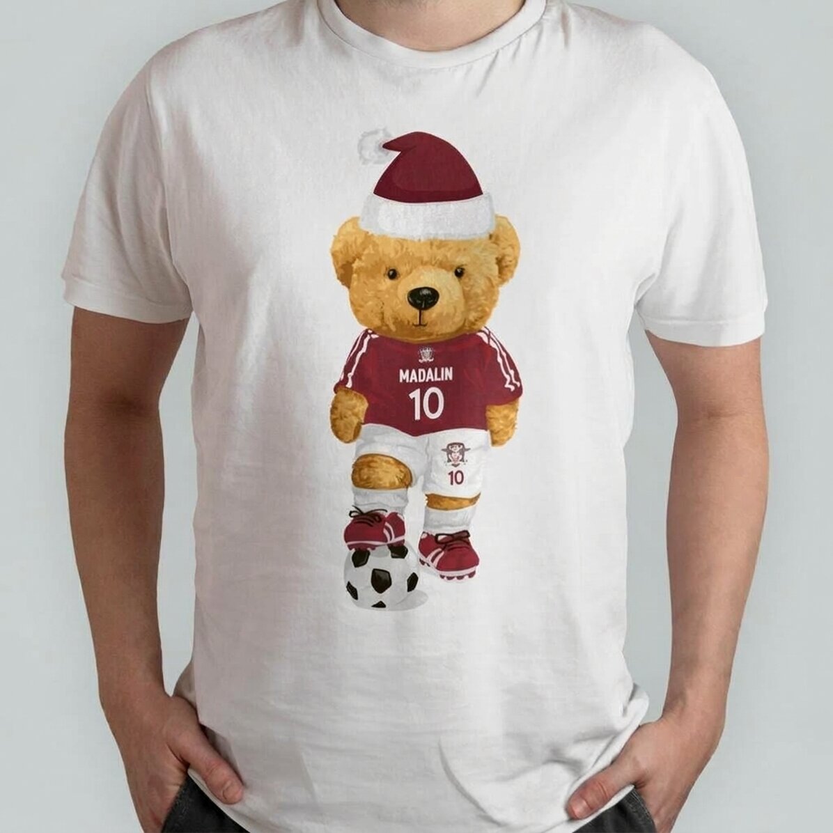 FC Rapid egyedi pamut póló névvel és számmal - Rapidist Christmas Bear