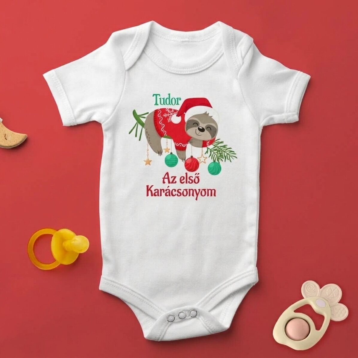 Személyre szabott baba body szöveggel - Lenes de Craciun