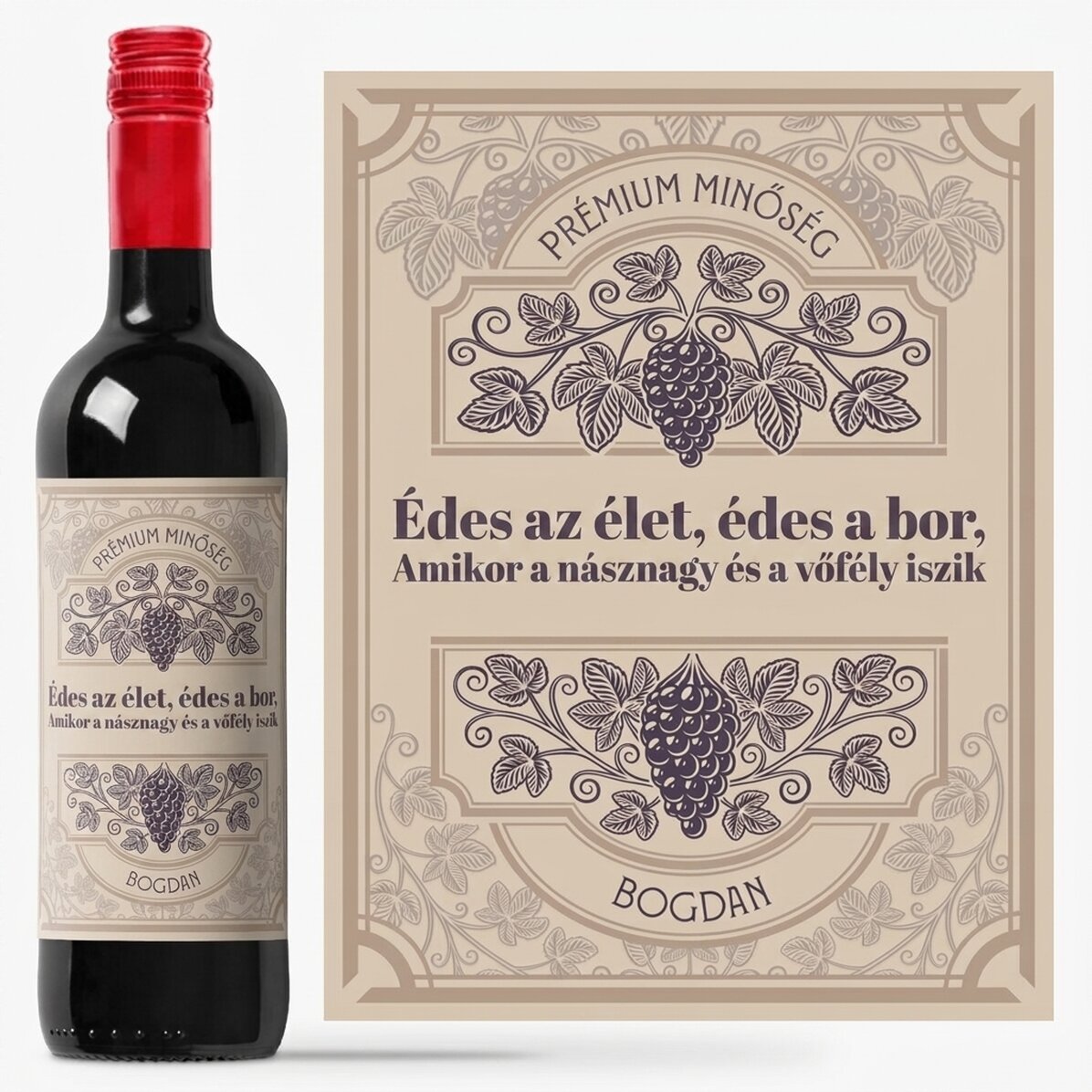 Személyre szabott bor szöveggel - Vita de vie