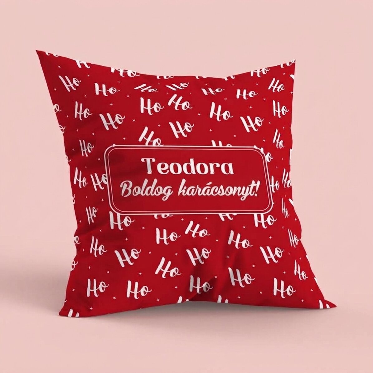 Személyre szabott párna szöveggel, nagy méretű - HoHoHo