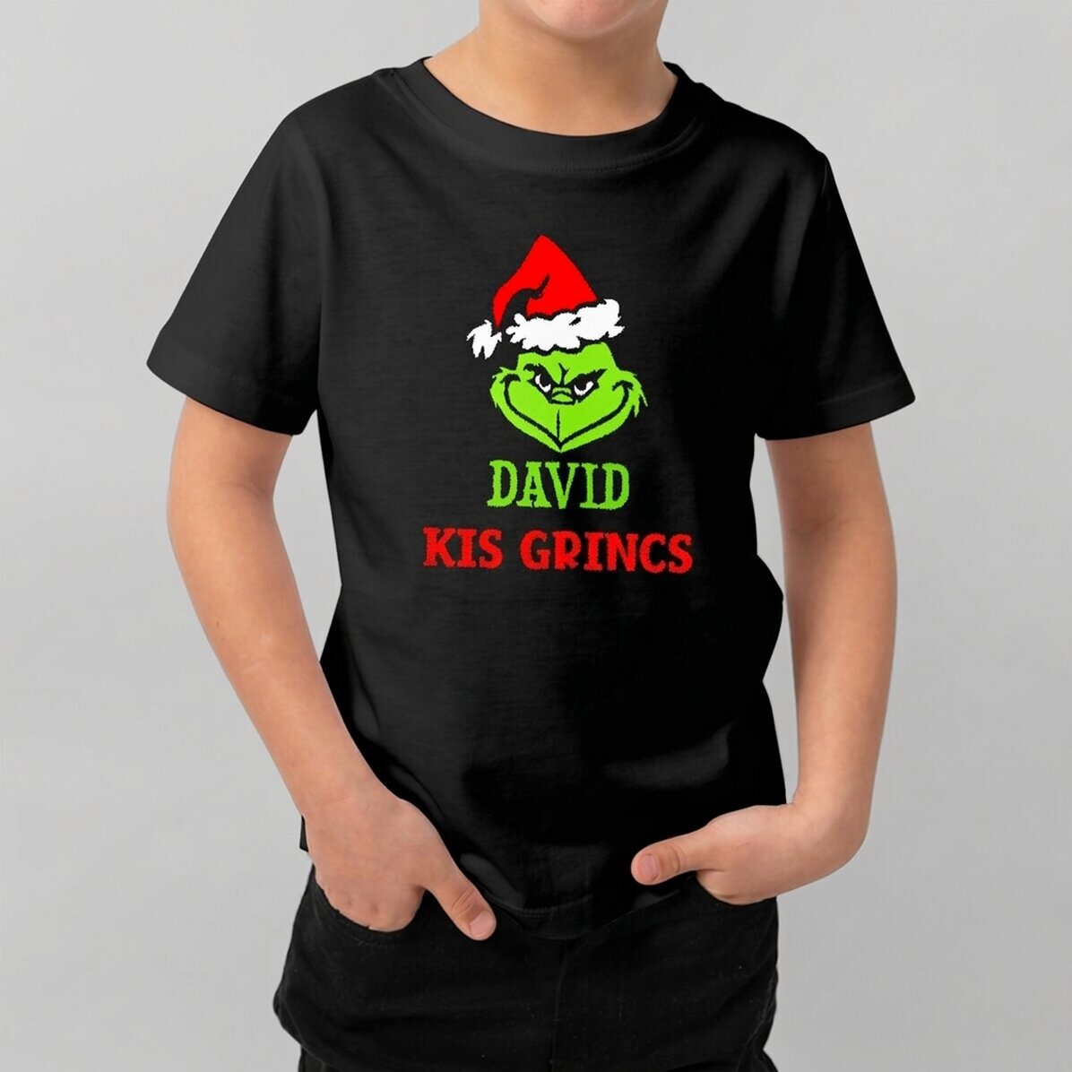 Személyre szabott pamut póló gyerekeknek szöveggel - Grinch