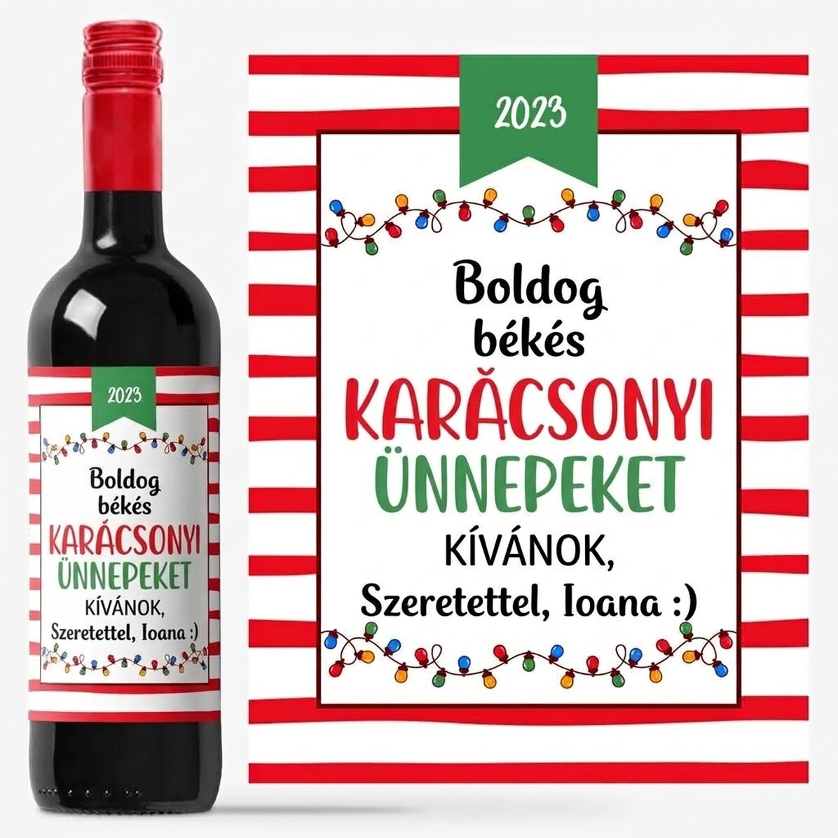 Személyre szabott bor üzenettel - Karácsonyi hangulat