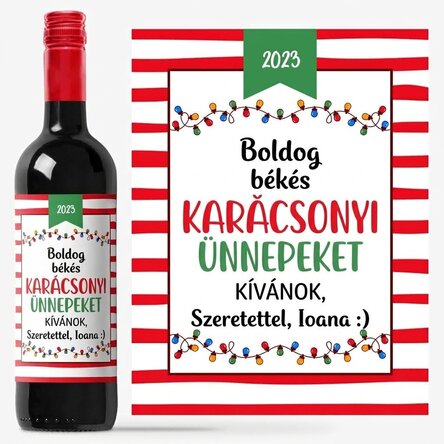 Személyre szabott bor üzenettel - Karácsonyi hangulat