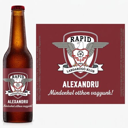 FC Rapid sör, névvel és üzenettel személyre szabva