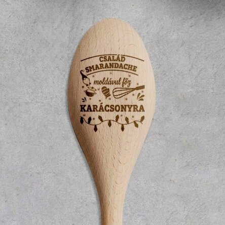 Személyre szabott fa kanál szöveggel - Karácsony a konyhában