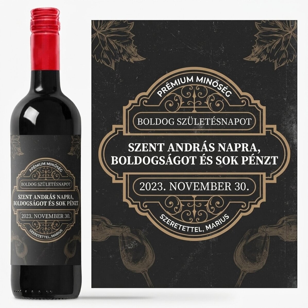 Személyre szabott bor üzenettel - Vintage Wine