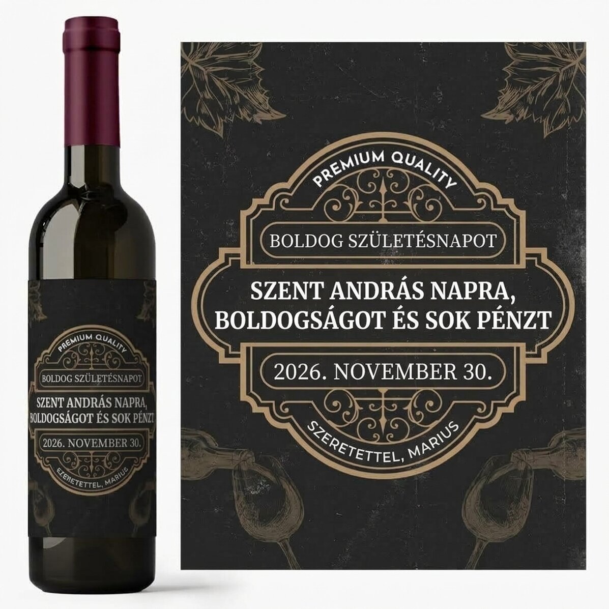 Személyre szabott bor üzenettel - Vintage Wine