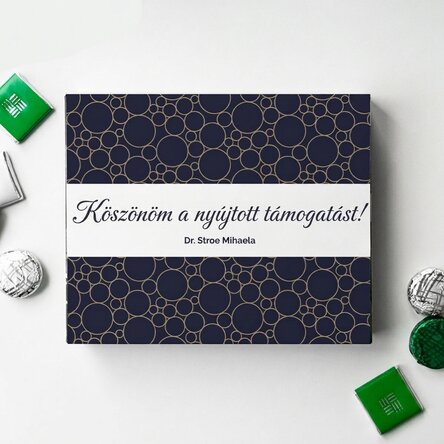 Személyre szabott csokoládédoboz köszönő üzenettel - Elegáns