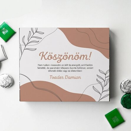 Személyre szabott csokoládédoboz köszönő üzenettel - Levelek