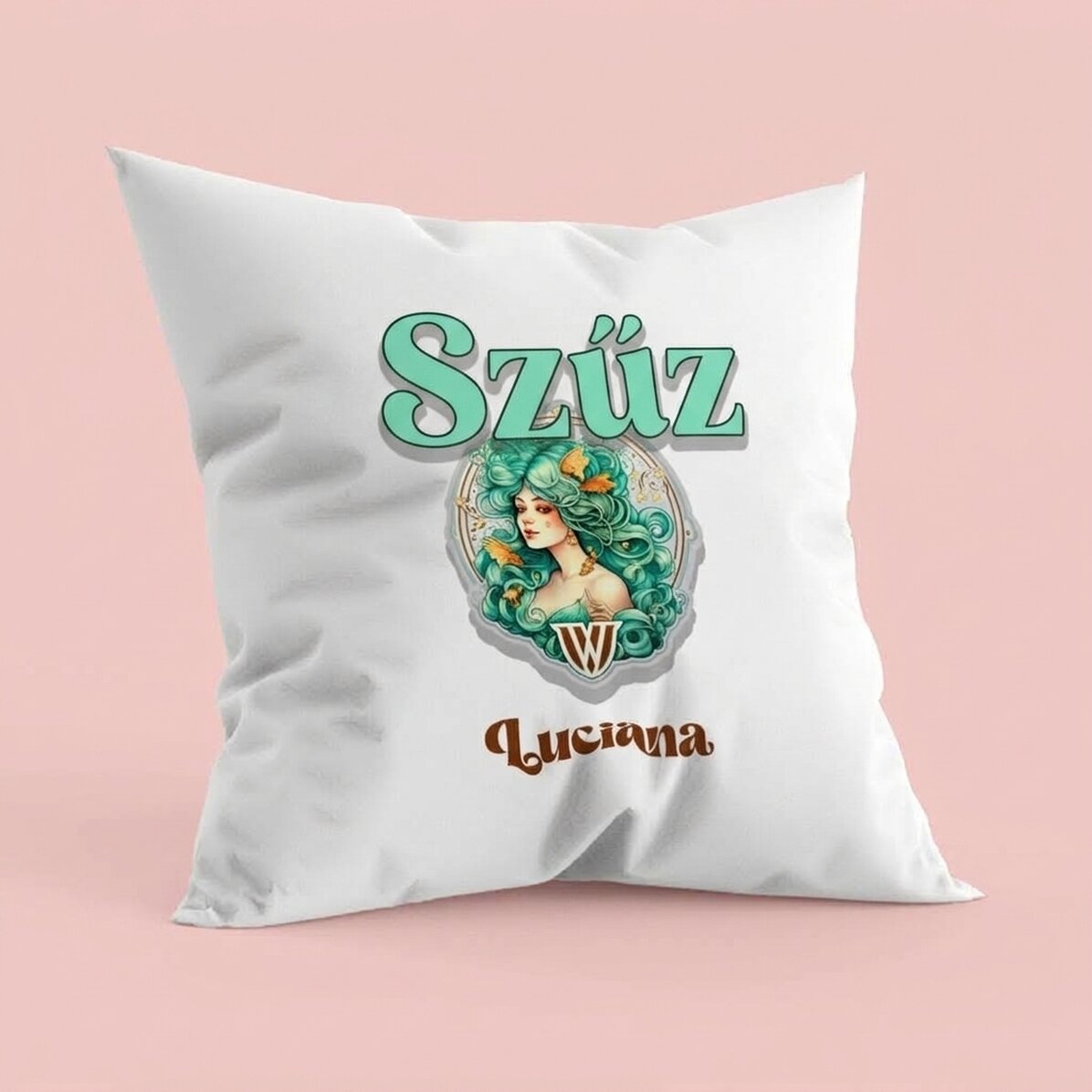Személyre szabott párna névvel és állatöv jelével - Szűz