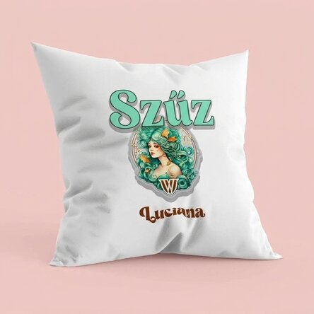 Személyre szabott párna névvel és állatöv jelével - Szűz