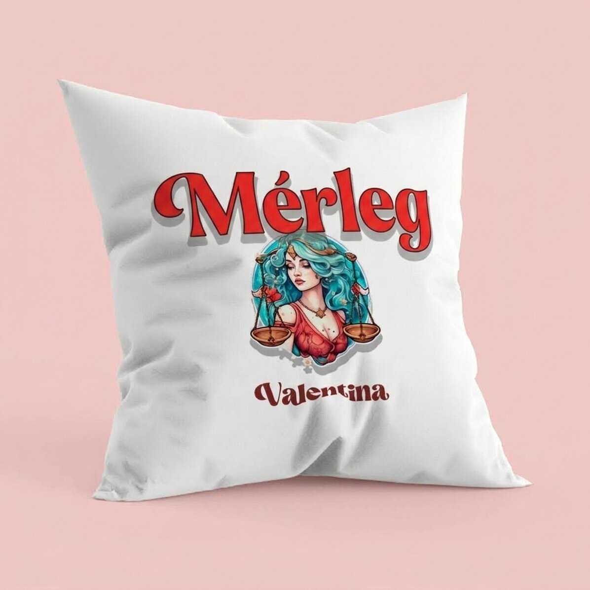 Személyre szabott párna névvel és állatöv jelével - Mérleg