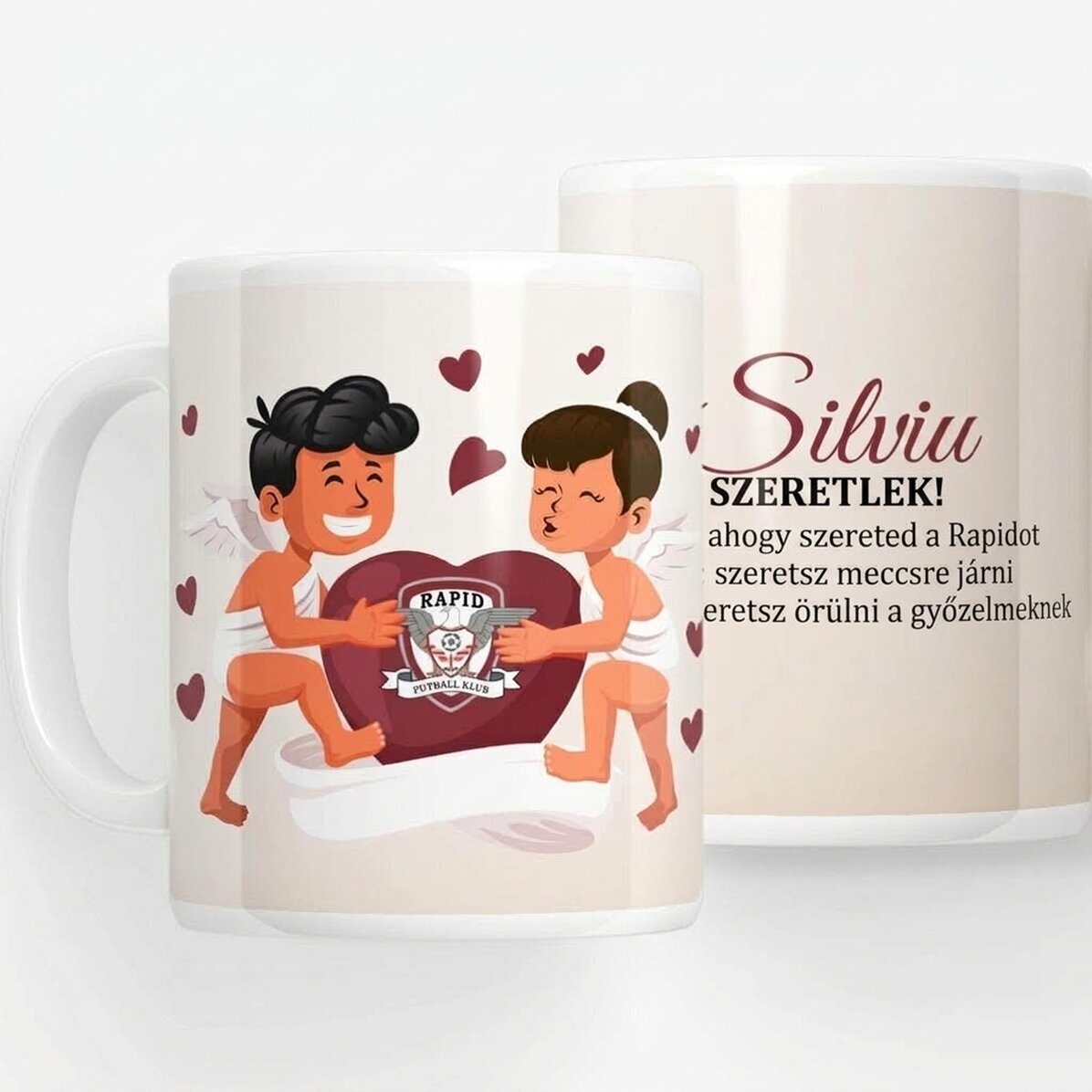 FC Rapid bögrék személyre szabott szöveggel - Valentin-nap