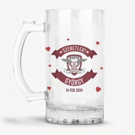 FC Rapid söröskorsó, személyre szabott szöveggel - Valentin-nap