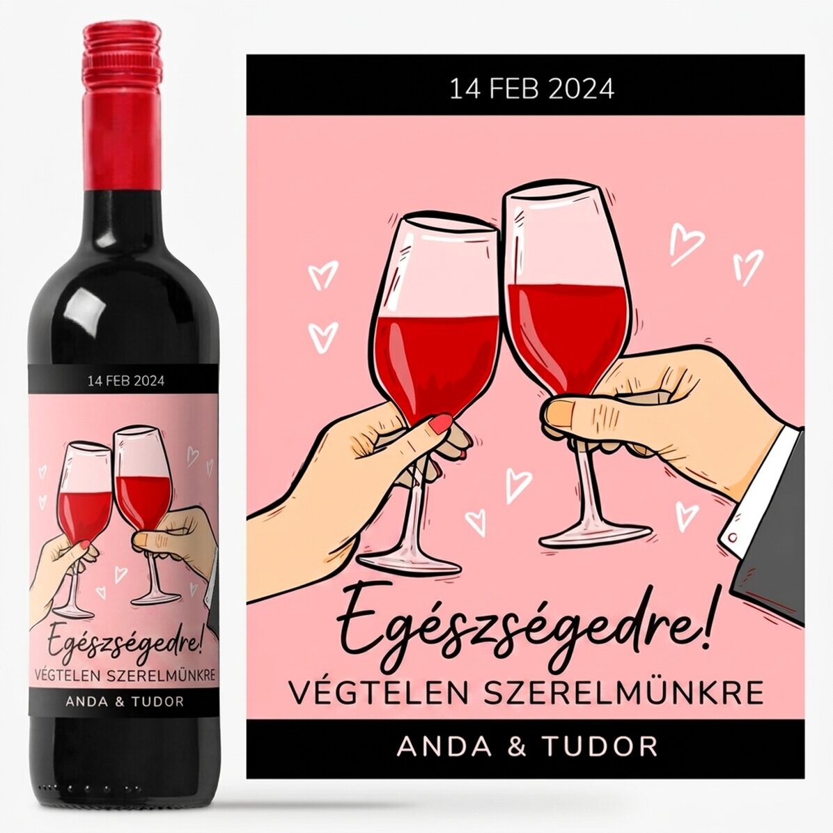 Személyre szabott bor szöveggel - Egészségünkre!