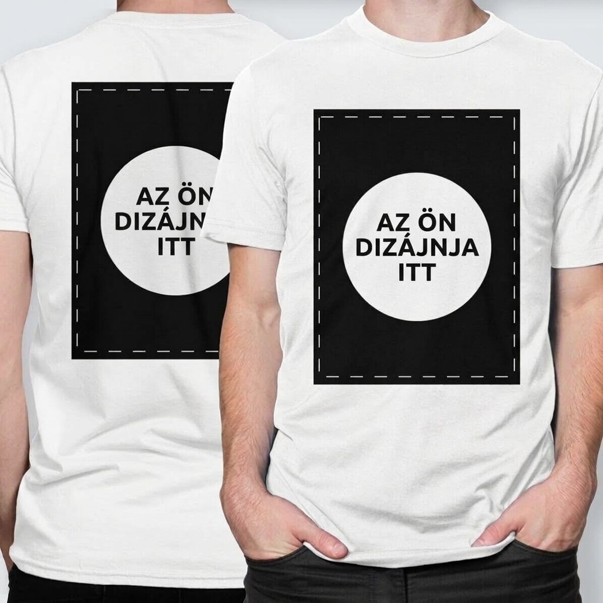 Egyedi pamut póló, mindkét oldalán a saját grafikáddal