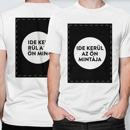 Egyedi pamut póló, mindkét oldalán a saját grafikáddal