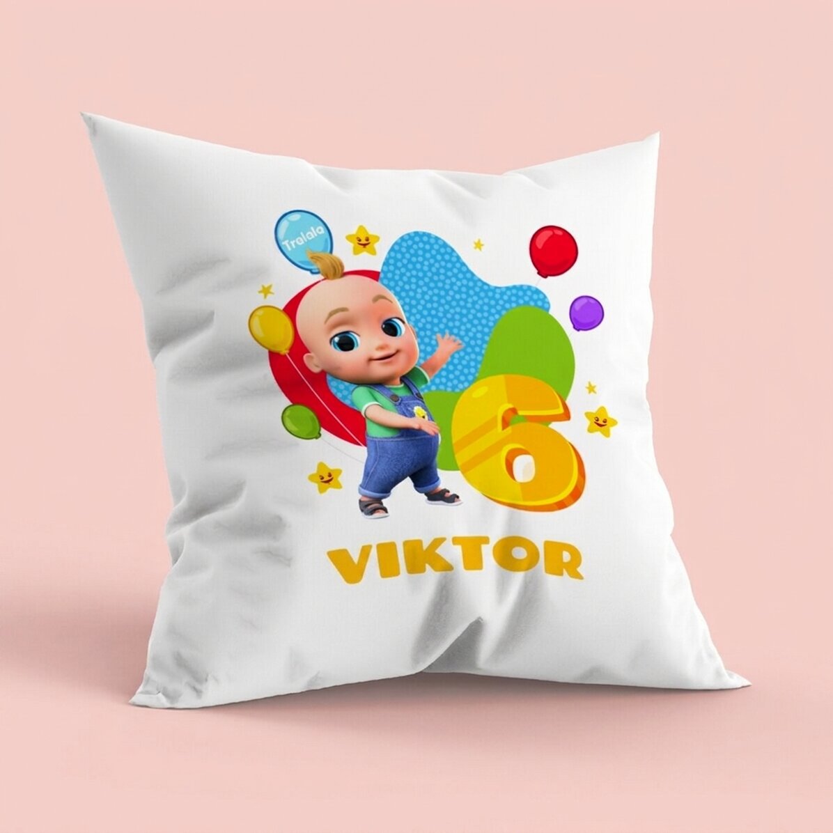 Személyre szabott párna szöveggel - Évforduló TraLaLa-val, Johny