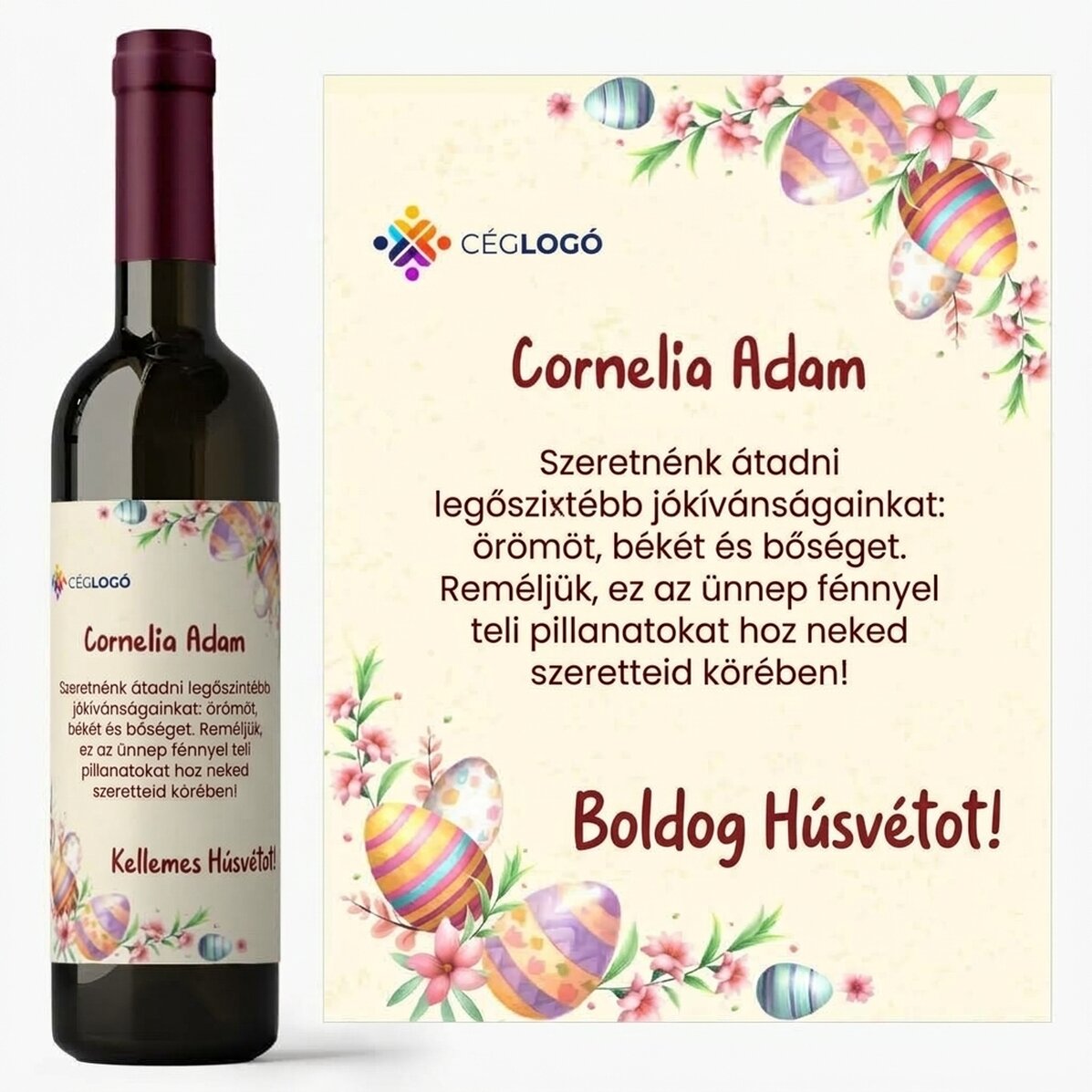 Személyre szabott bor logóval és üzenettel - Húsvéti tojások