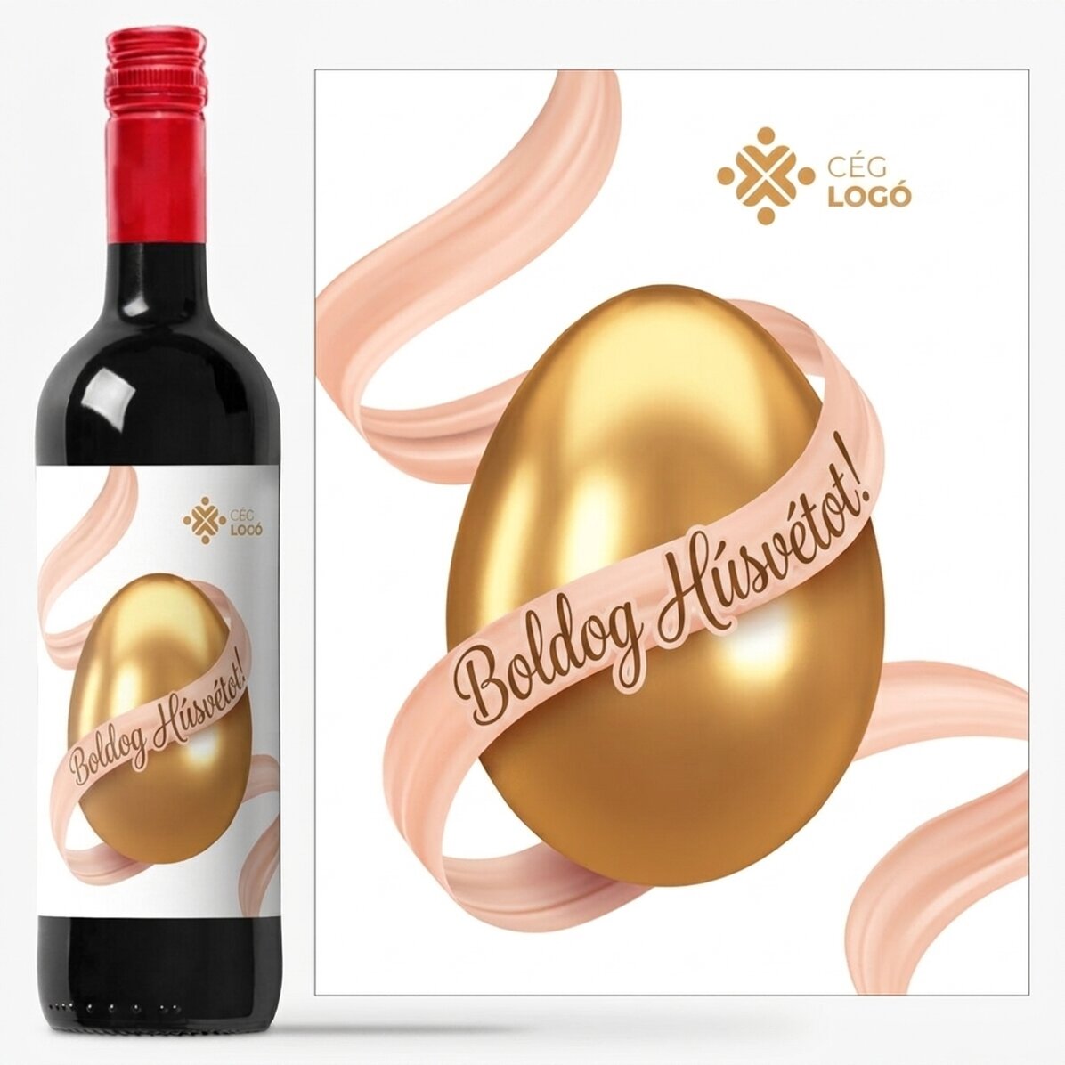 Személyre szabott bor logóval - Boldog húsvétot!