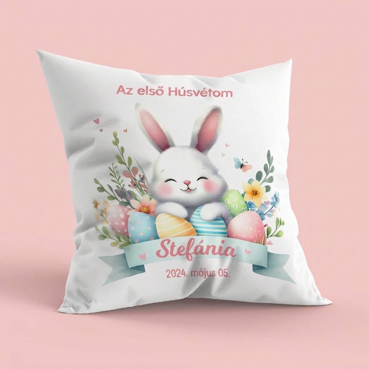 Személyre szabott párna szöveggel - Az első húsvétom