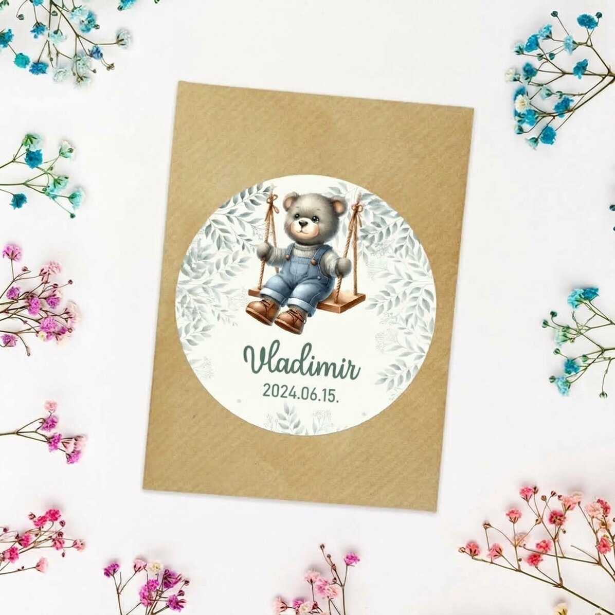 Személyre szabott, ültethető keresztelői ajándék üzenettel – Teddy mackók