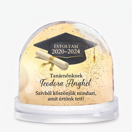 Személyre szabott asztali földgömb fotóval és szöveggel – Érettségi