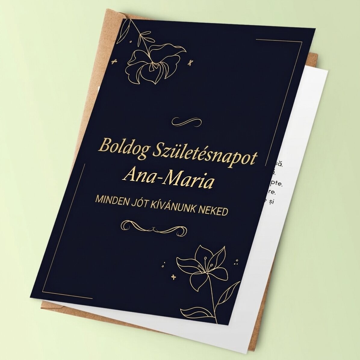 Személyre szabott üdvözlőkártya szöveggel - Elegance