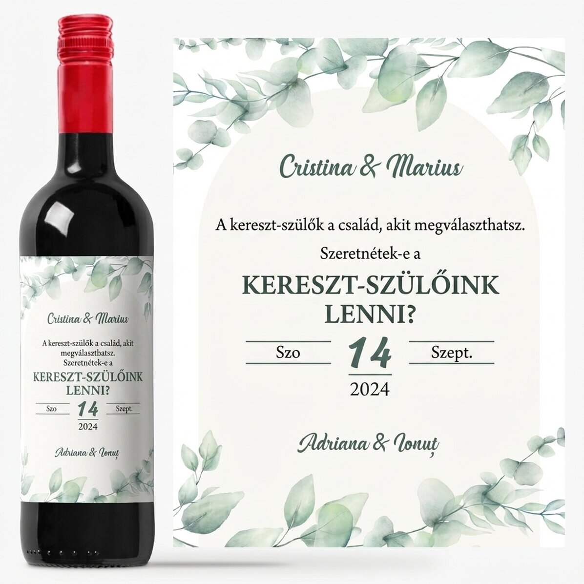Személyre szabott bor szöveggel - Keresztapáknak