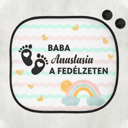 Személyre szabott autó napellenző üzenettel - Baba a fedélzeten