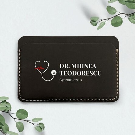 Személyre szabott bőr pénztárca szöveggel - Medic