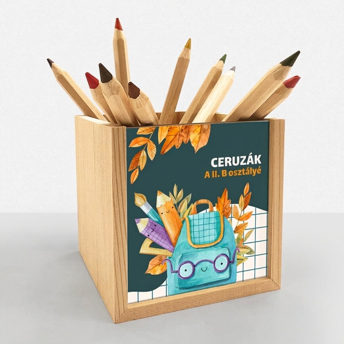 Személyre szabott ceruzatartó szöveggel