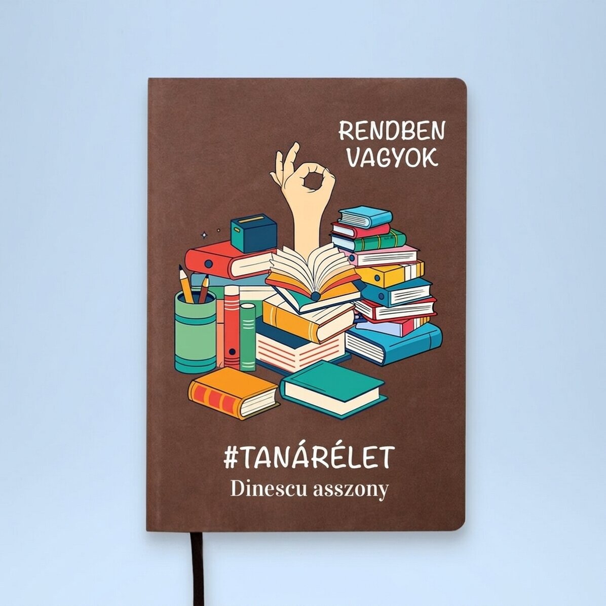 Személyre szabott színes bőr napló - #TEACHERLIFE