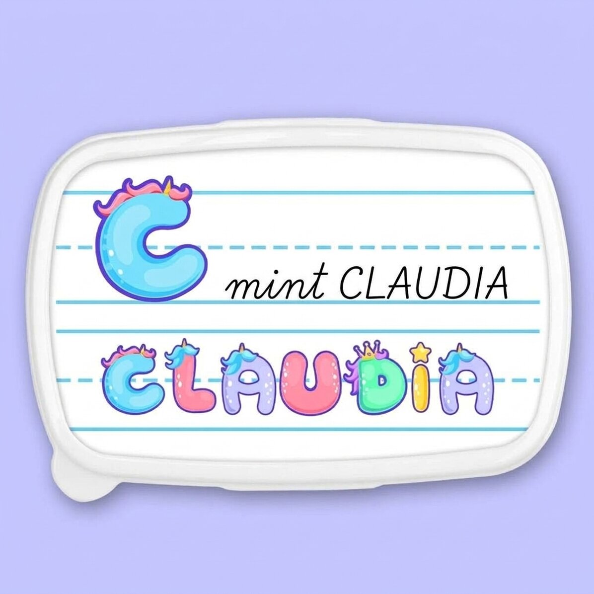 Ebéddoboz, névvel személyre szabva – Unicorn modell