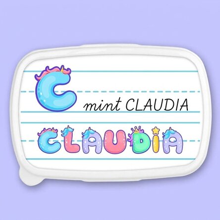 Ebéddoboz, névvel személyre szabva – Unicorn modell