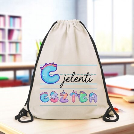 Személyre szabott hátizsák névvel és üzenettel - Unicorn modell