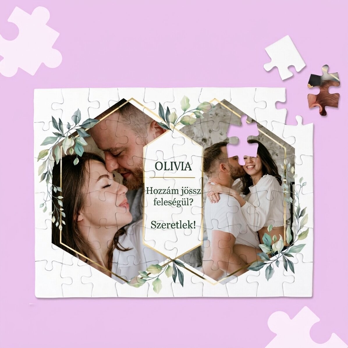 Személyre szabott puzzle 2 fotóval és üzenettel - Különleges pillanatok