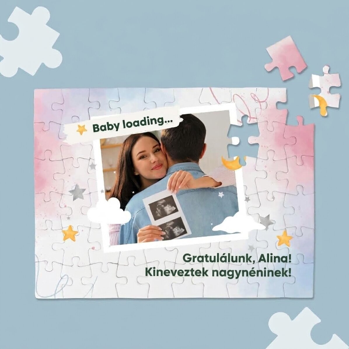 Személyre szabott puzzle fotóval és üzenettel - Baba