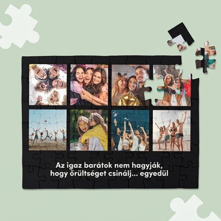 Személyre szabott puzzle 8 fotóval és szöveggel