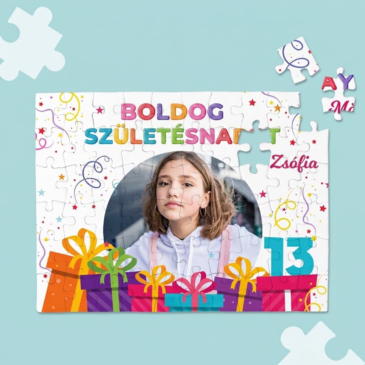Személyre szabott puzzle fotóval és üzenettel - Boldog születésnapot!
