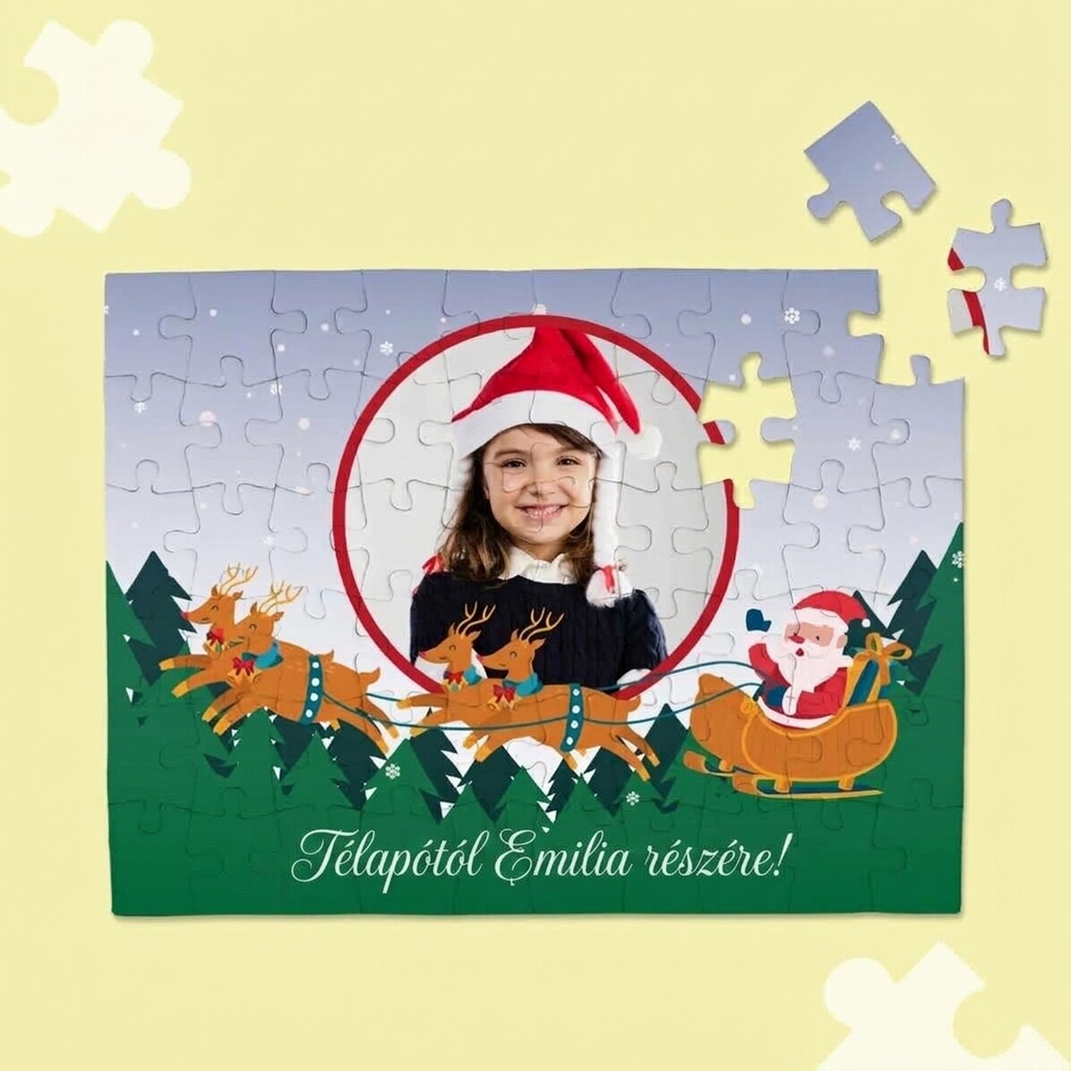 Személyre szabott puzzle fotóval és szöveggel - Mikulás