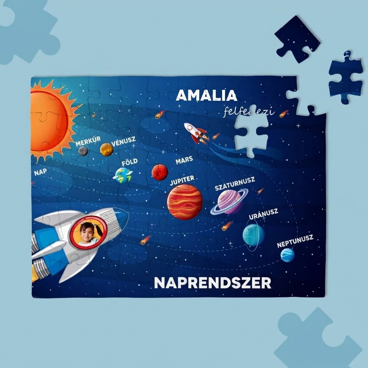 Személyre szabott puzzle gyerekeknek - Naprendszer